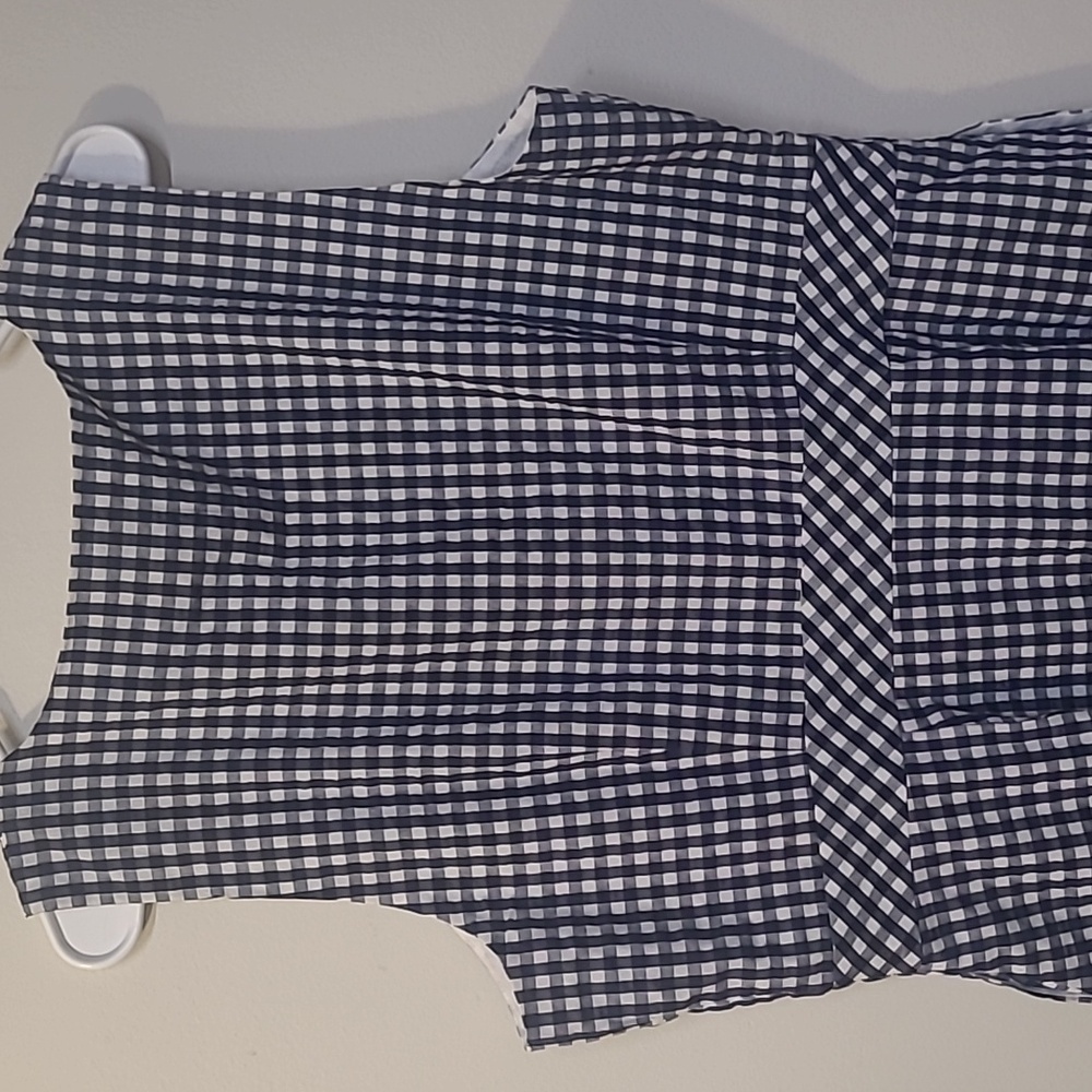 J. Crew Navy and White Gingham Midi Dress - Picture 8 of 16